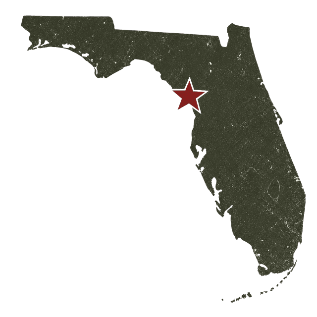 Florida map with Chiefland marked